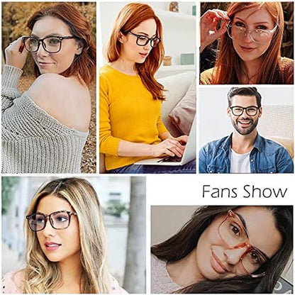 Blue Light Glasses for Women Men Computer Blocking Clear Bluelight Blocker 2 Pack Nerd anti Eye Strain Black Crystal