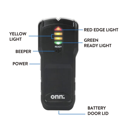 New Black 6-Inch Electronic Stud Finder, with LED Light Indicator