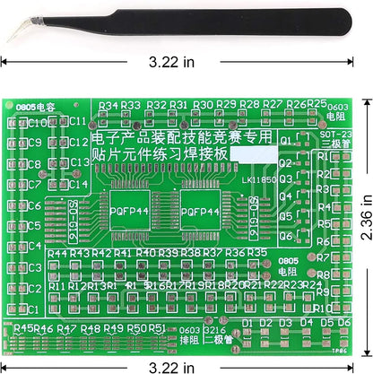 SMD Soldering Practice Kit,Diy SMT Welding Practising Skill Training Board Set