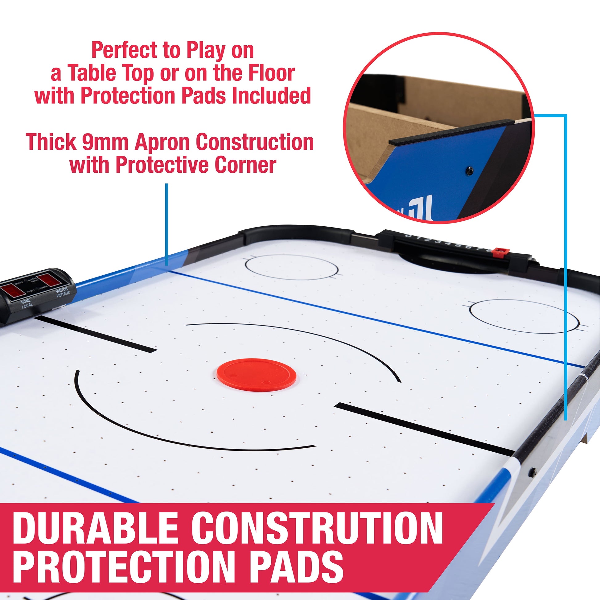 Air Hockey  Tabletop, Blue, 37.25"