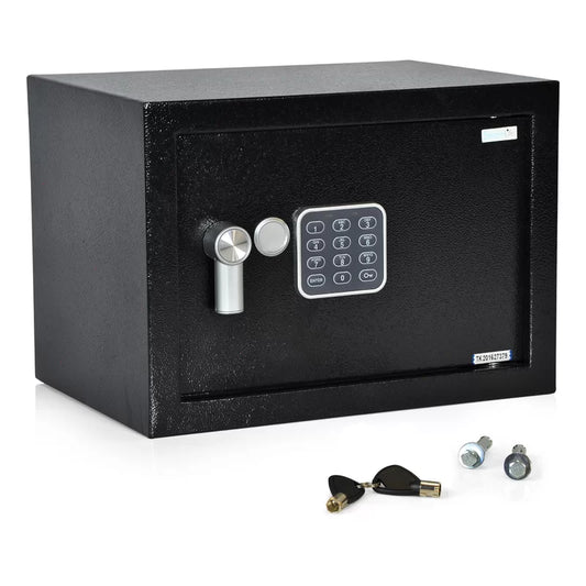 Compact Electronic Security Safe with Key Lock