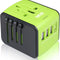 European Travel Plug Adapter, Universal Travel Adapter, 2.4A USB, 3.0A Type-C International Travel Adapter, Universal Travel Plug Adapter for US, UK, EU, AU & Asia Covers 150+Countries (Green)