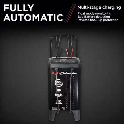 Automotive 12 Volt 150 Amp Fully Automatic Wheeled Battery Charger and Engine Starter with 20 Amp Boost