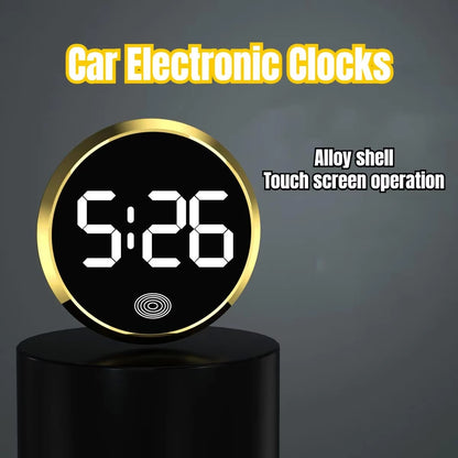 Atsafepro Vehicle Touchable Screen Clock Car Digital Watch Auto Electronic Clocks Alloy Shell Car Electronic Accessories