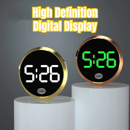 Atsafepro Vehicle Touchable Screen Clock Car Digital Watch Auto Electronic Clocks Alloy Shell Car Electronic Accessories