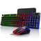 Gaming Keyboard & Mouse, 104 Keys Rainbow LED RGB Backlit Quiet Computer Keyboard, Multimedia Keys, 26 Anti-Ghosting Keys, Waterproof Light up USB Wired Keyboard for PC Gamers Desktop Computer Laptop