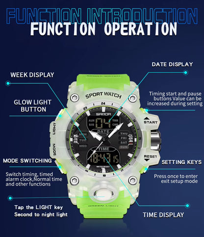 New 2024 Step Calorimeter Single Display Electronic  6126 Watch Simple Nightlight Waterproof Sports Electronic Watch