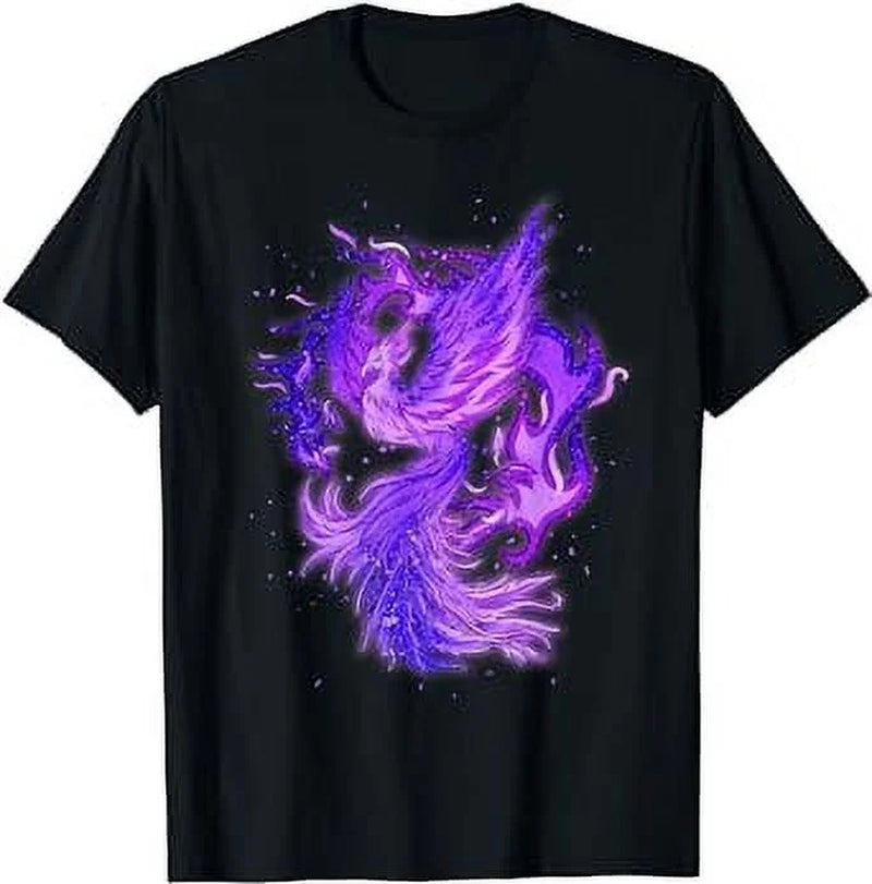 Phoenix Bird Design with Purple Fire T-Shirt