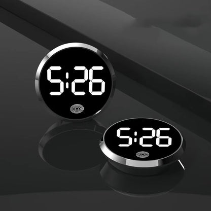 Atsafepro Vehicle Touchable Screen Clock Car Digital Watch Auto Electronic Clocks Alloy Shell Car Electronic Accessories