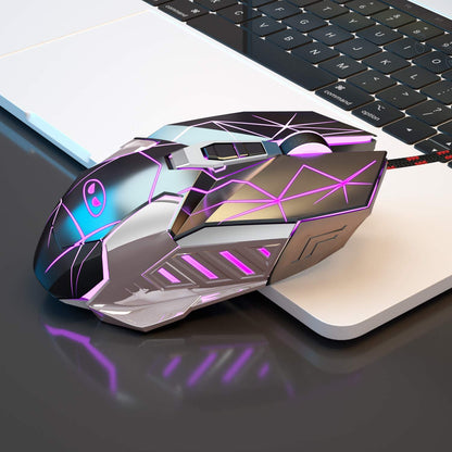 G10 Gaming Mouse Wired, 7 Colors Breathing LED Backlit Gaming Mouse, 6 Adjustable Speeds, Ergonomic Optical Computer Mouse with 7 Buttons for Windows PC Gamers