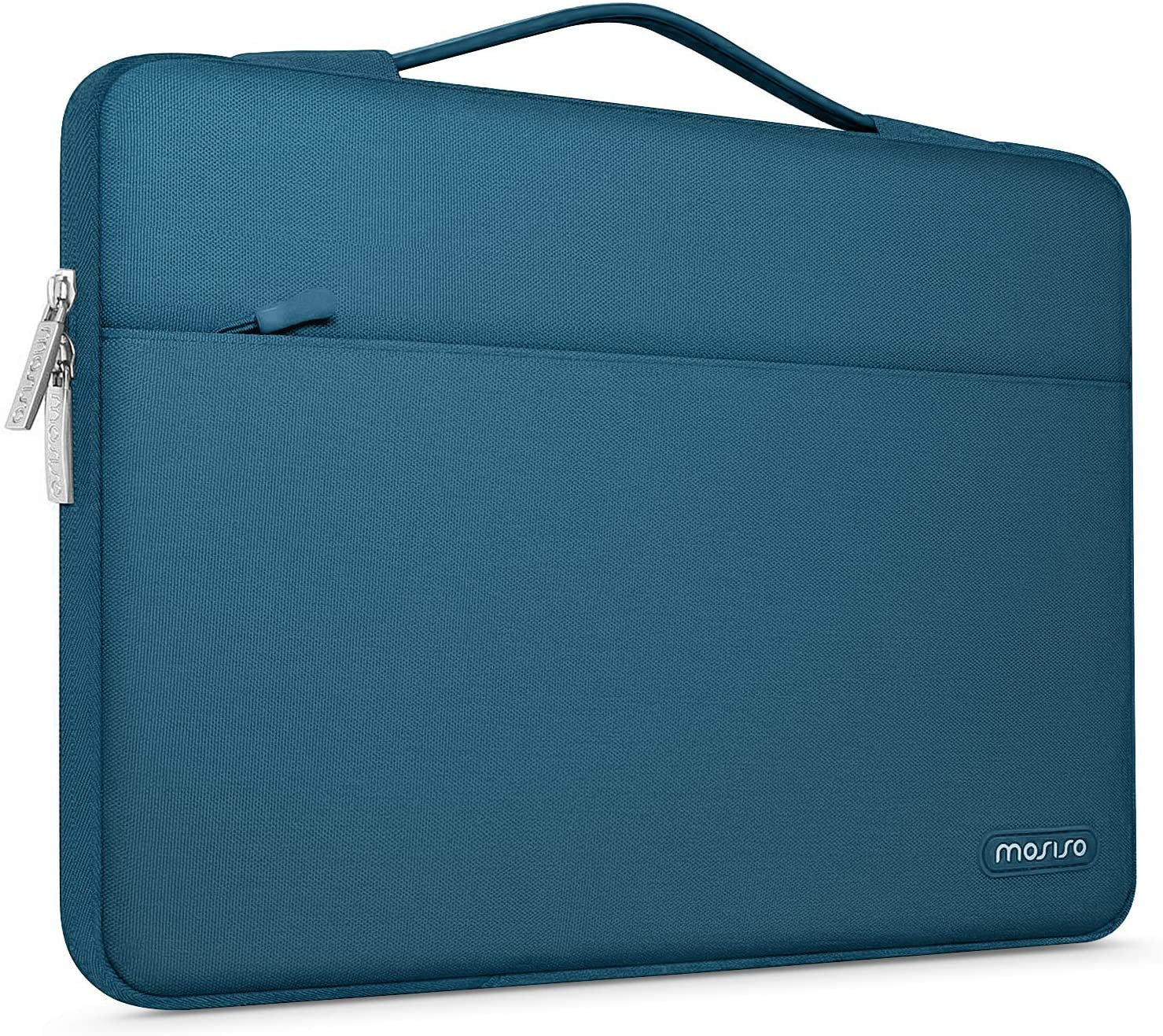 360 Protective Laptop Sleeve Compatible with Macbook Air/Pro, 13-13.3 Inch Notebook, Compatible with Macbook Pro 14 Inch M3 M2 M1 Chip Pro Max 2023-2021, Polyester Bag with Belt, Deep Teal