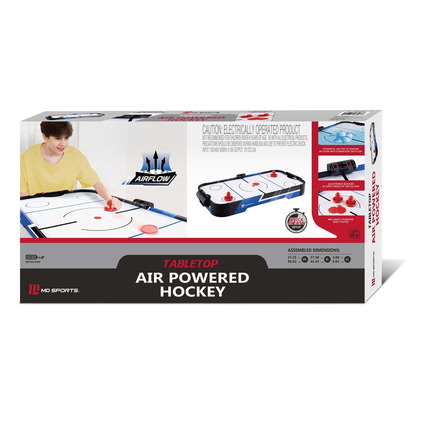 Air Hockey  Tabletop, Blue, 37.25"