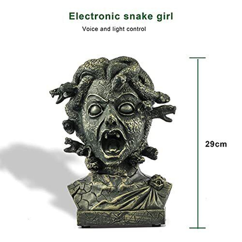 12 Inch Electronic Animated Medusa Bust,Indoor/Ou