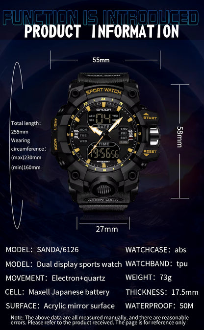 New 2024 Step Calorimeter Single Display Electronic  6126 Watch Simple Nightlight Waterproof Sports Electronic Watch